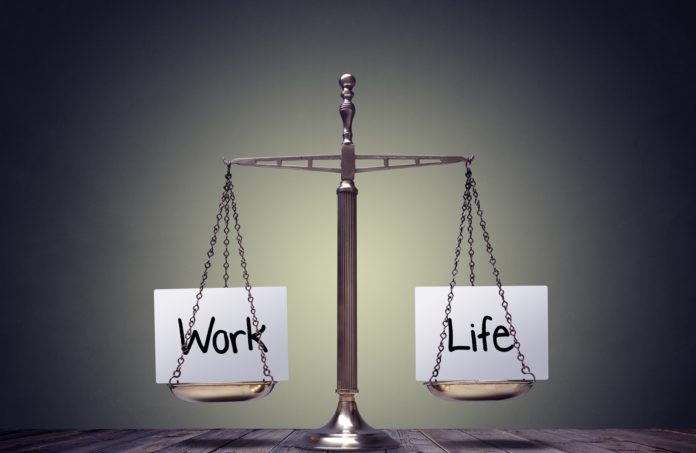 Work life balance scales business and family lifestyle choice