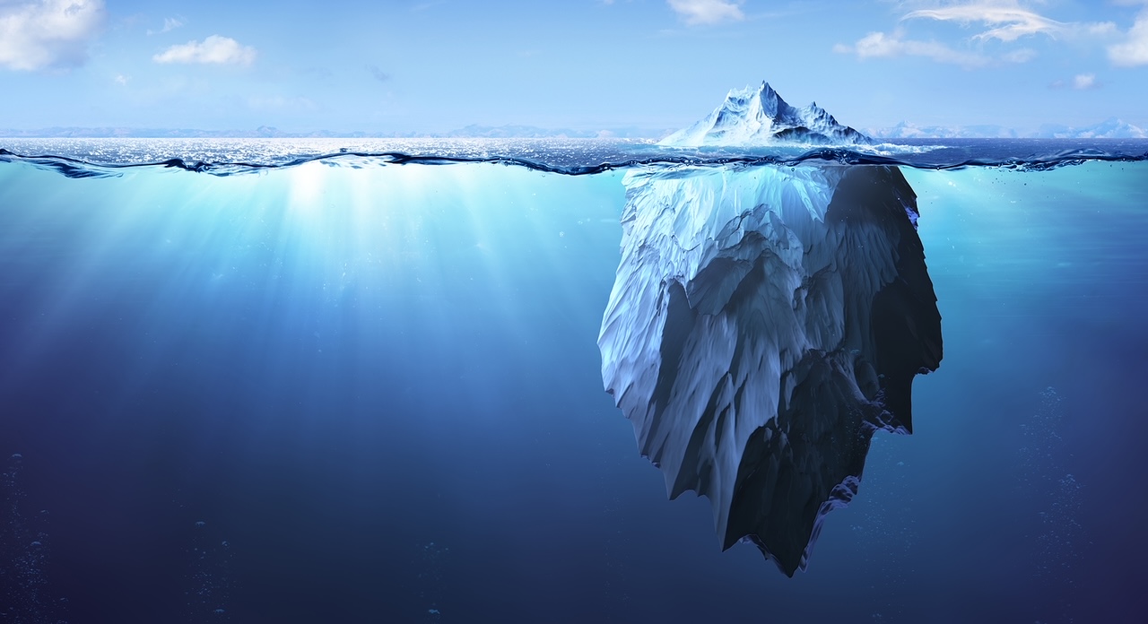Iceberg - Underwater Risk - Global Warming Concept - 3d Rendering